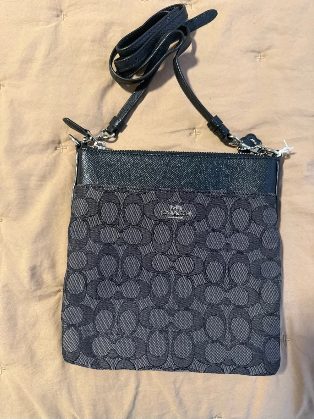 Coach Black Signature Crossbody Pouch